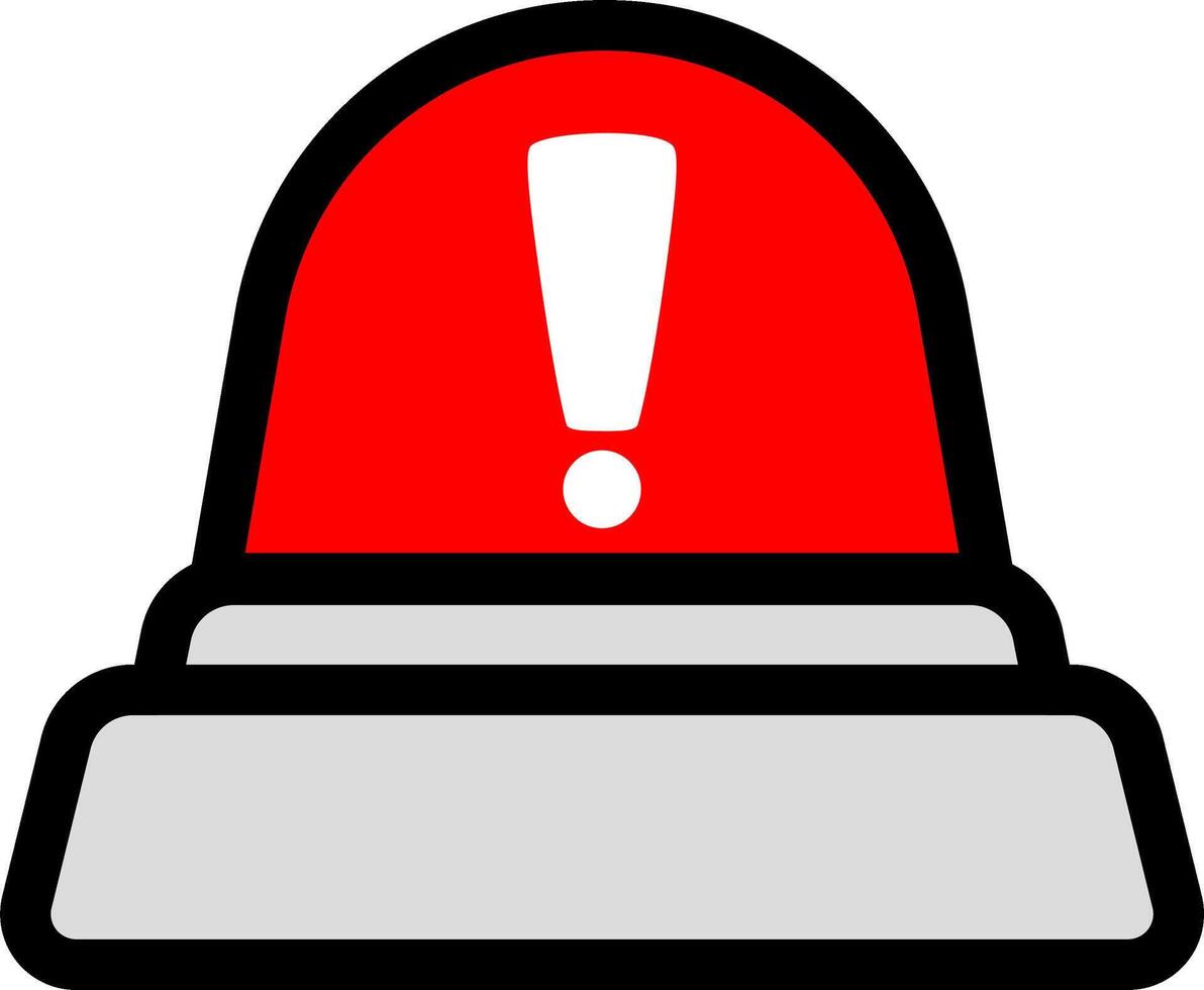 Caution Siren Icon With Red Color vector