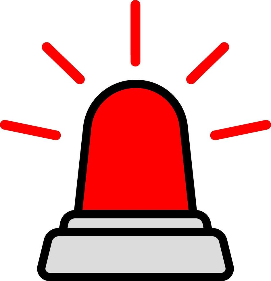Caution Siren Icon With Bold Lines vector