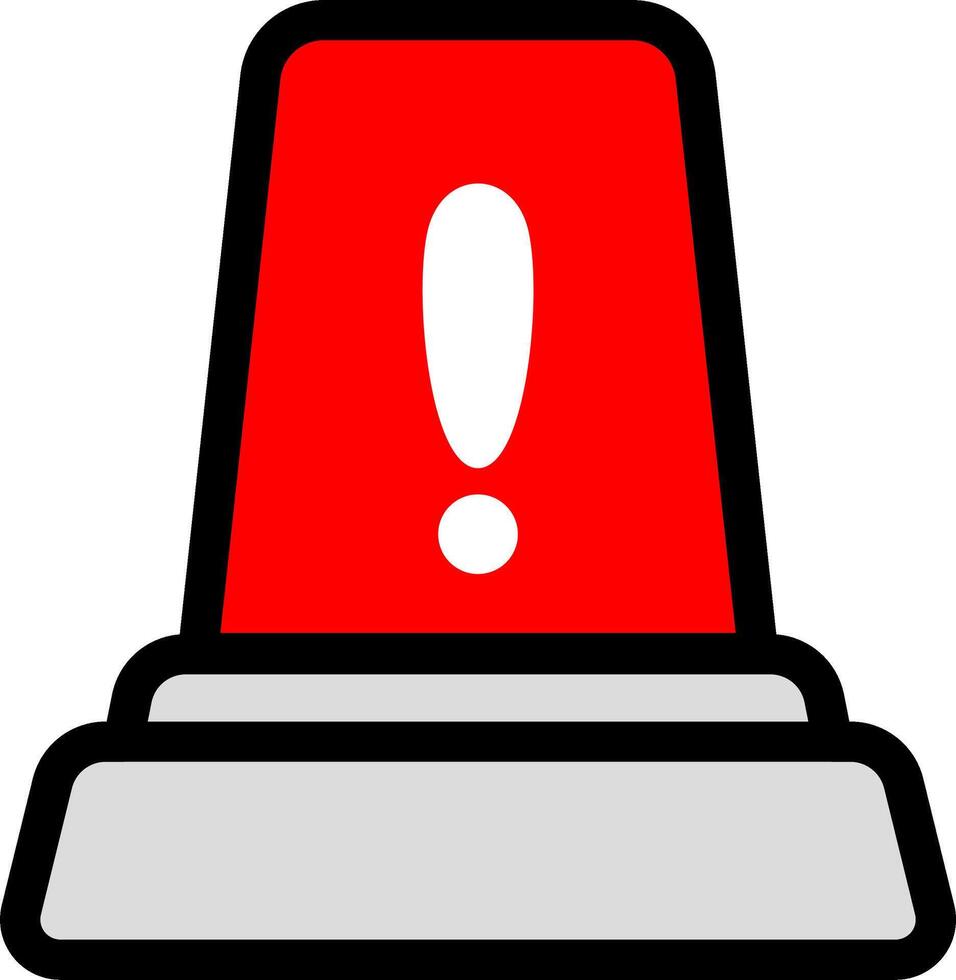 Minimal Red Siren Icon For Caution vector