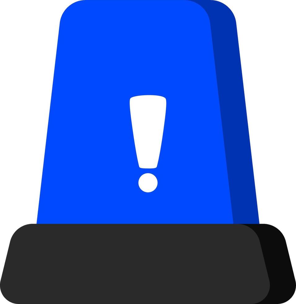 Flat Blue Siren Warning Icon Design vector