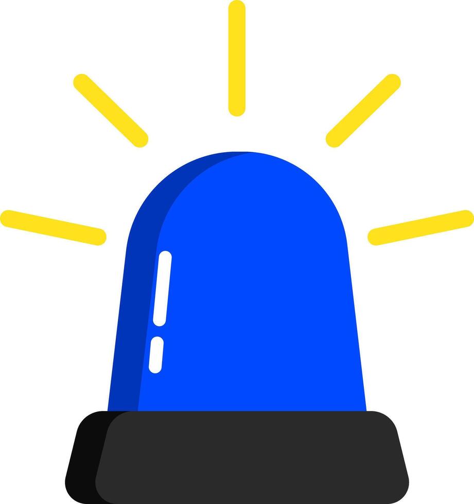 Siren Icon Flat Blue Emergency Symbol vector