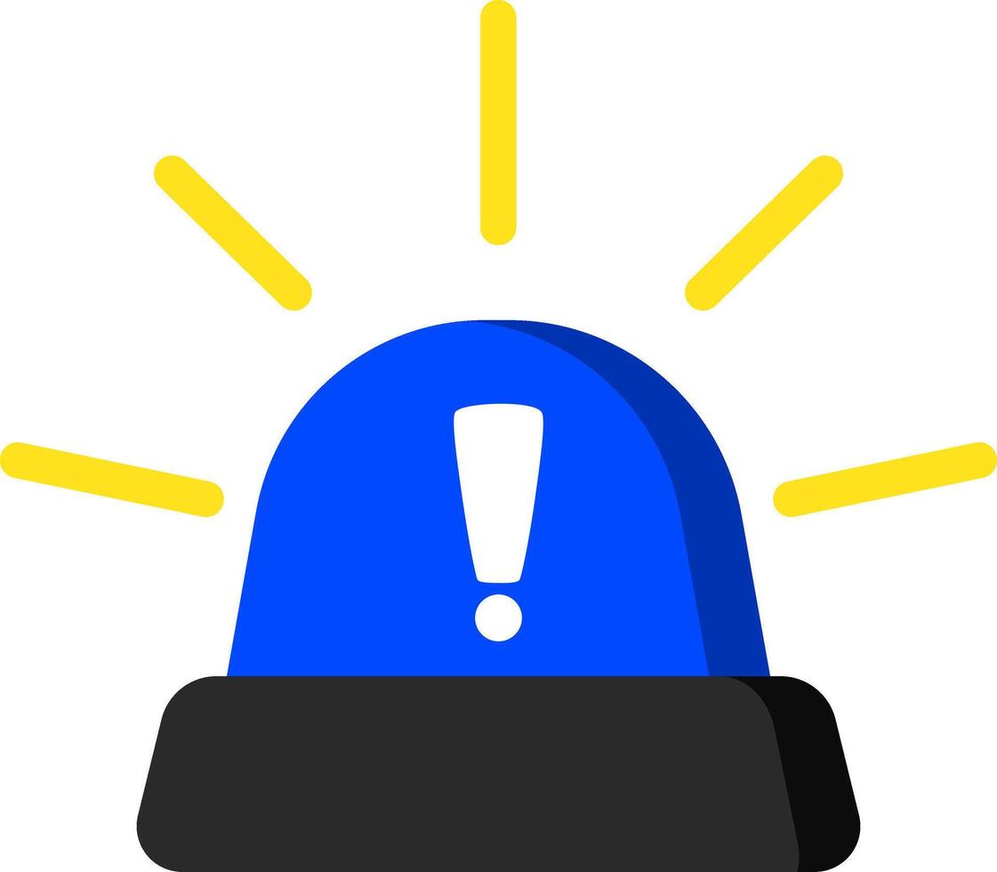 Simple Flat Blue Siren Alert Icon vector
