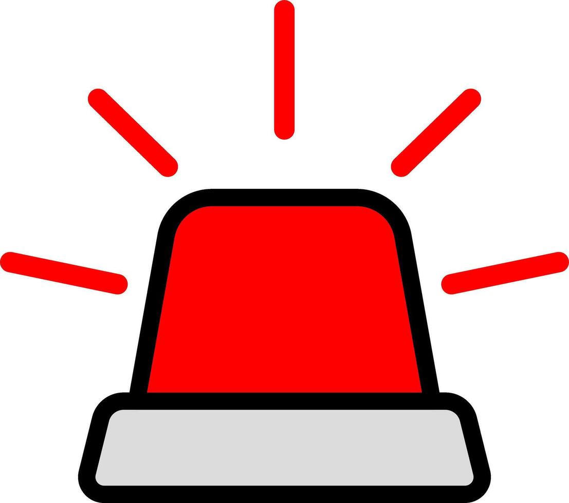Siren Red Color Icon Warning Sign vector