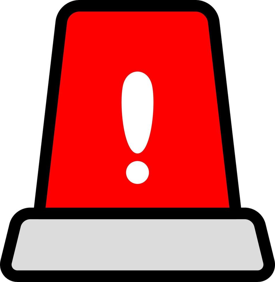 Siren Alert Icon Red Color Simple vector