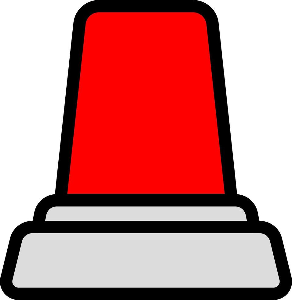 Minimalist Red Siren Icon Warning vector