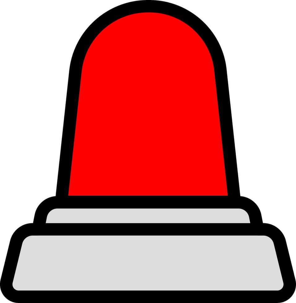 Siren Icon Red Color Bold Lines vector