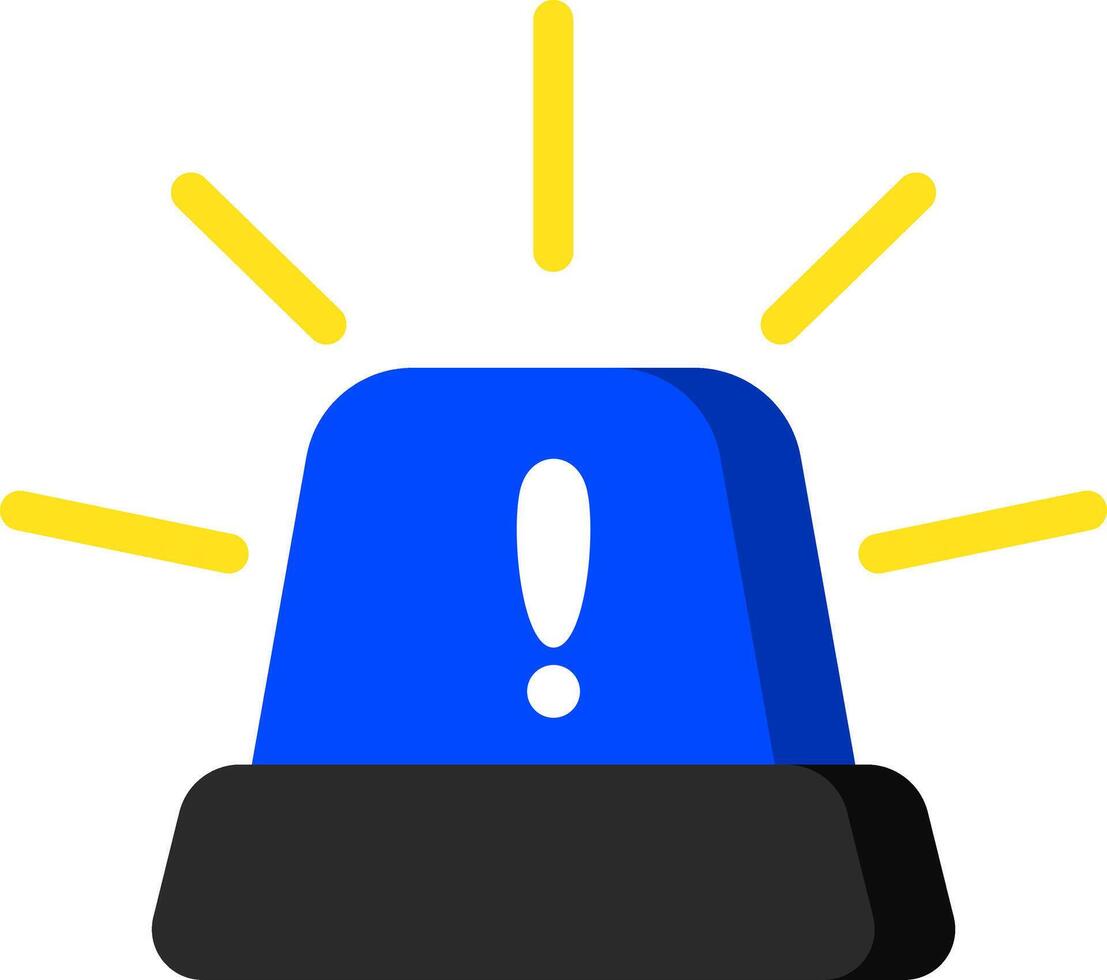 Blue Siren Icon Flat Alert Graphic Design vector