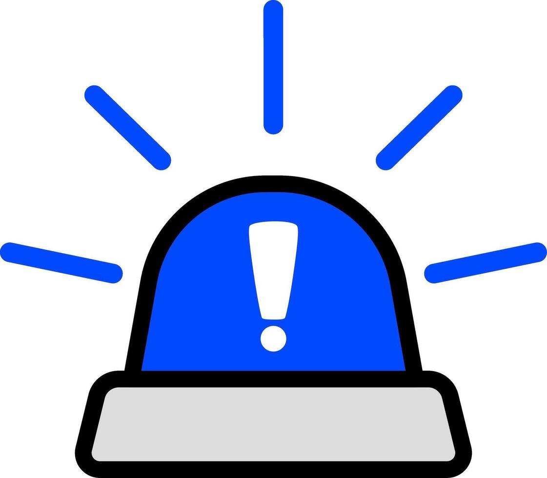 Blue Siren Icon For Warning Purposes vector