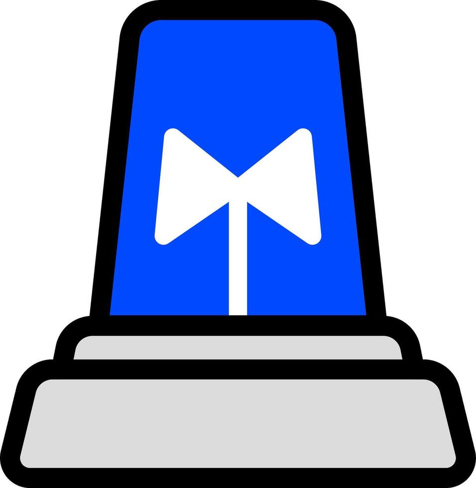 Blue Siren Line Icon For Alerts vector