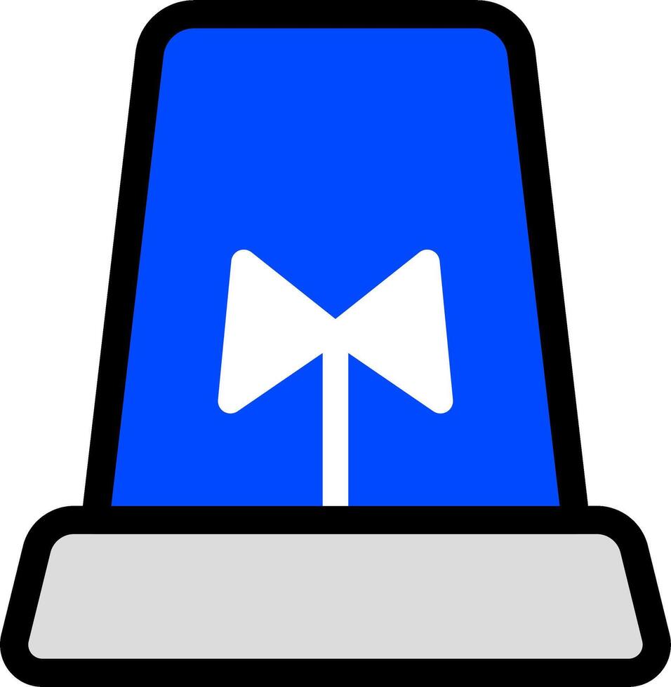 Caution Siren Icon In Blue And Black vector