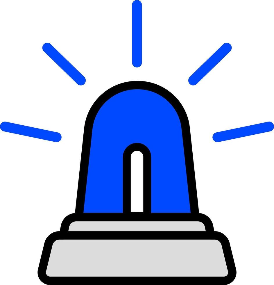 Blue Siren Icon For Warning Messages vector