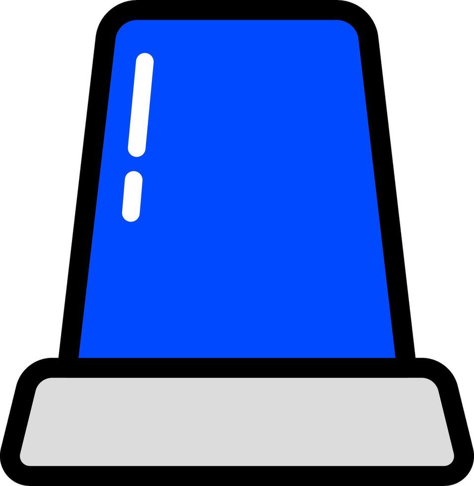 Blue Siren Icon With Warning Lines vector