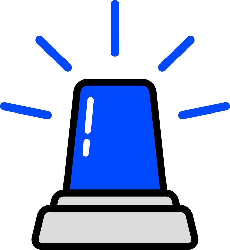 Blue Siren Icon For Safety Warnings vector