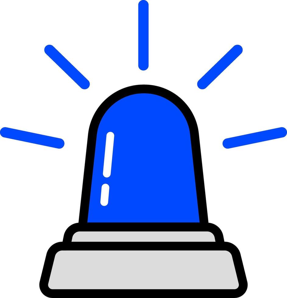 Siren Blue Color Icon Minimal vector