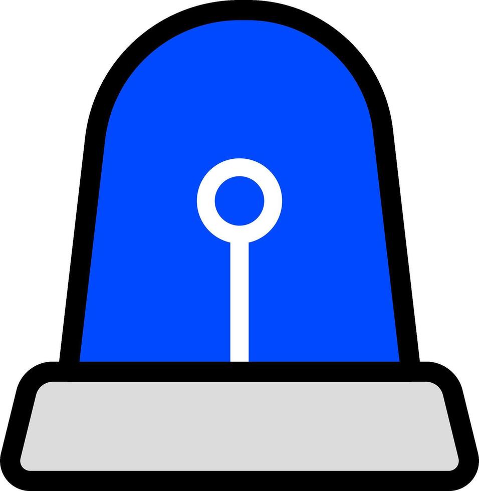 Simple Blue Siren Icon For Safety vector