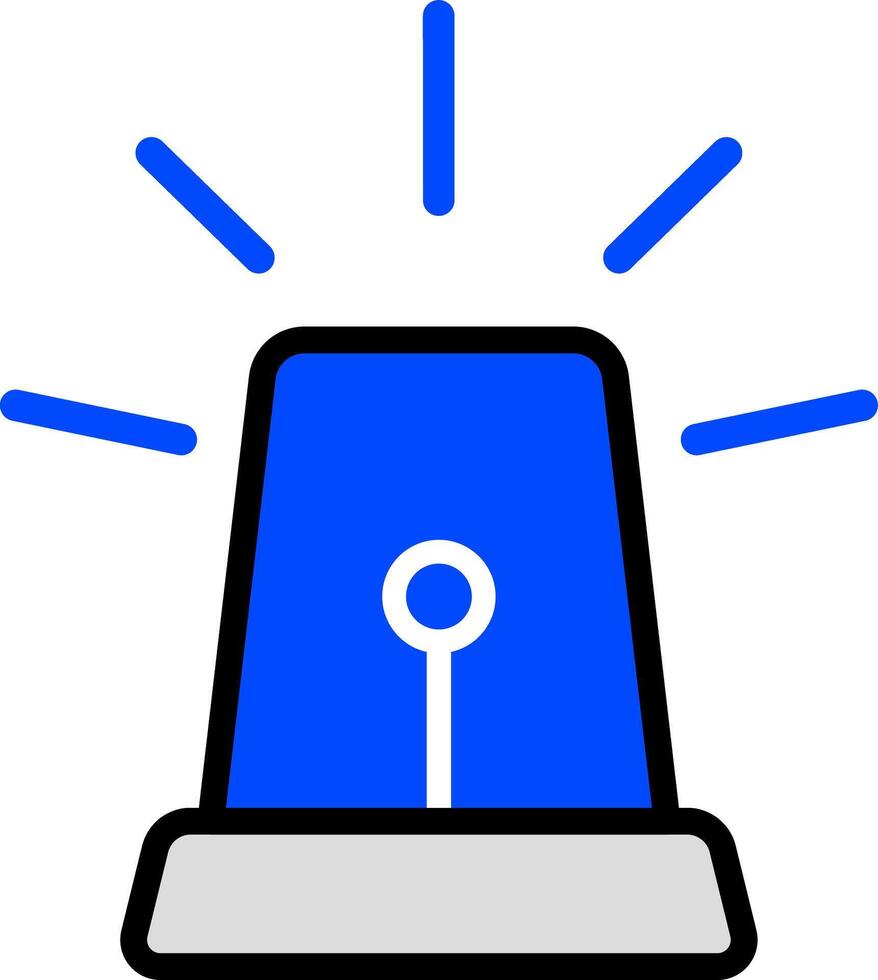 Blue Siren Icon For Hazard Warnings vector
