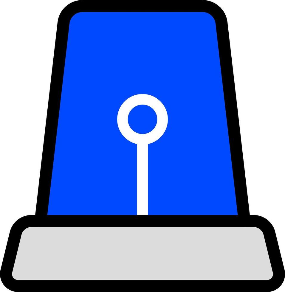 Blue Siren Light in Middle vector