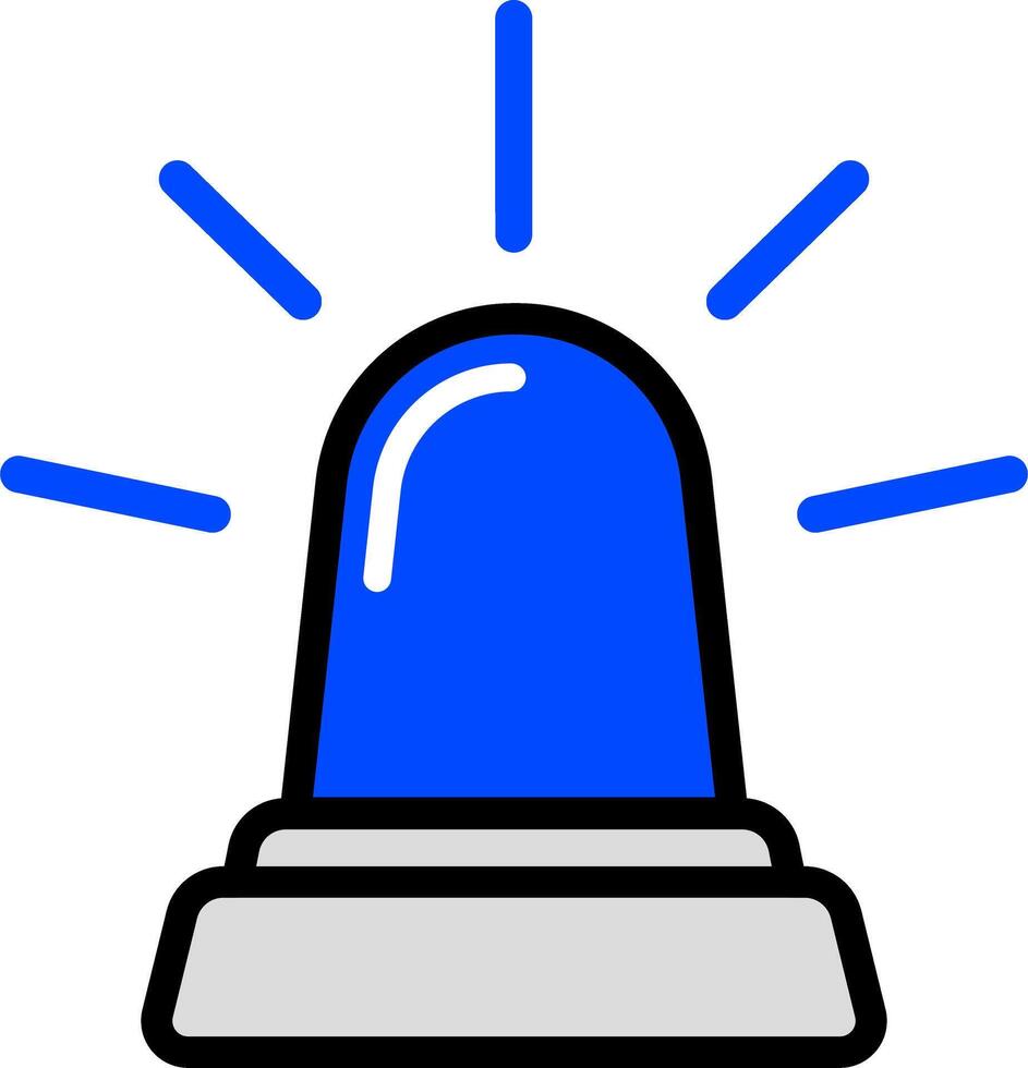 Minimalist Blue Siren Icon For Alerts vector