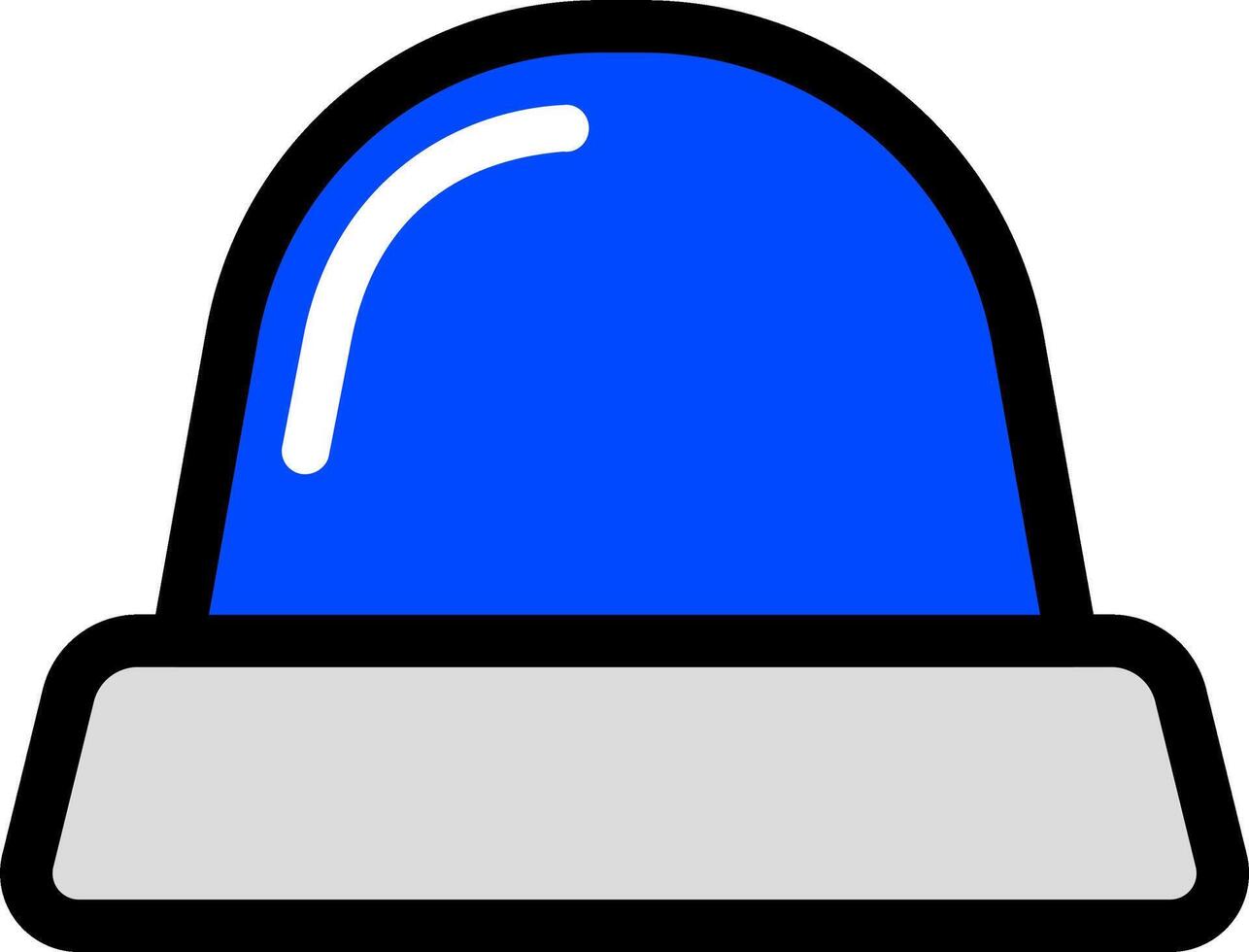 Black Line Blue Siren Icon For Safety vector