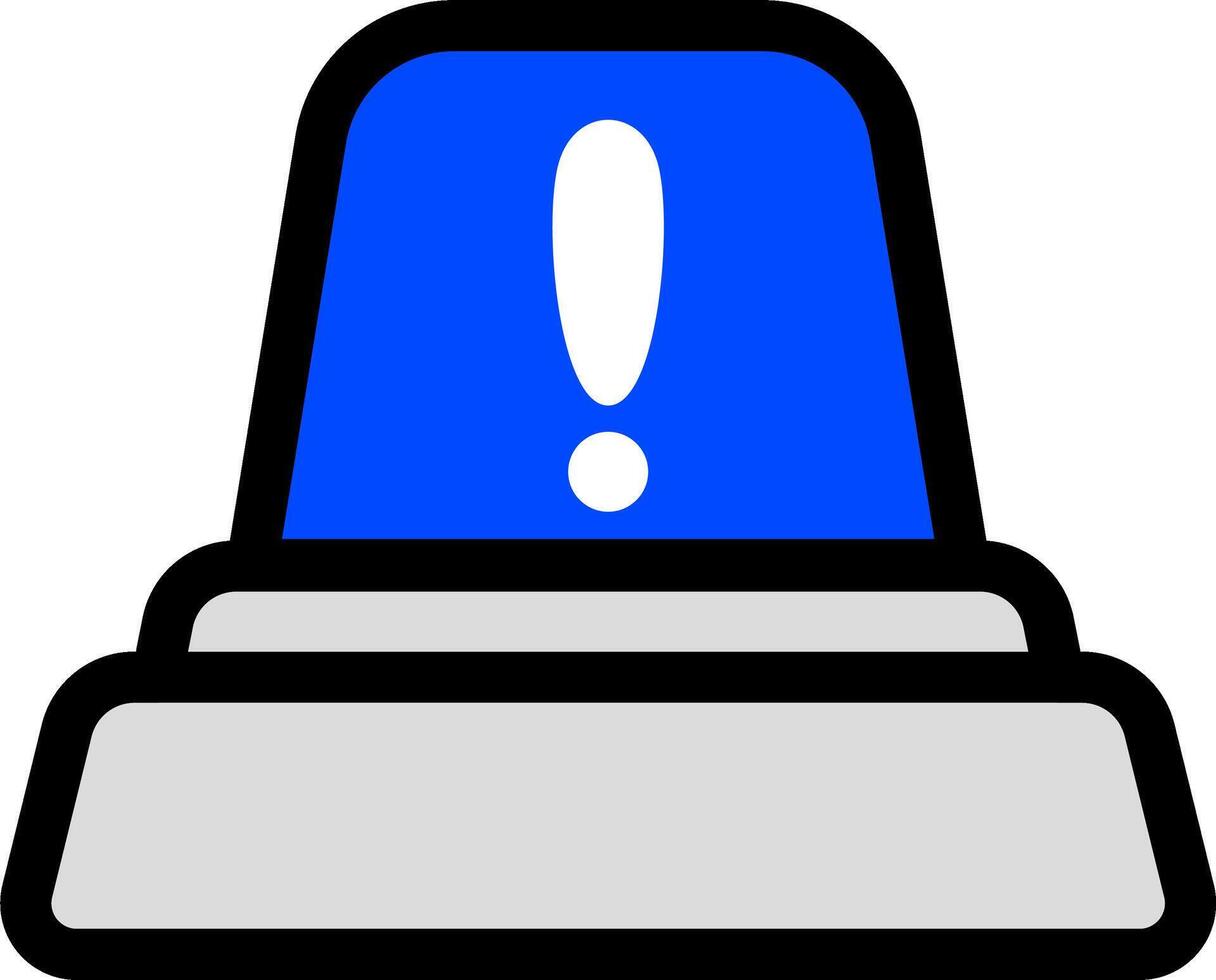 Blue Siren Warning Icon Simple Design vector