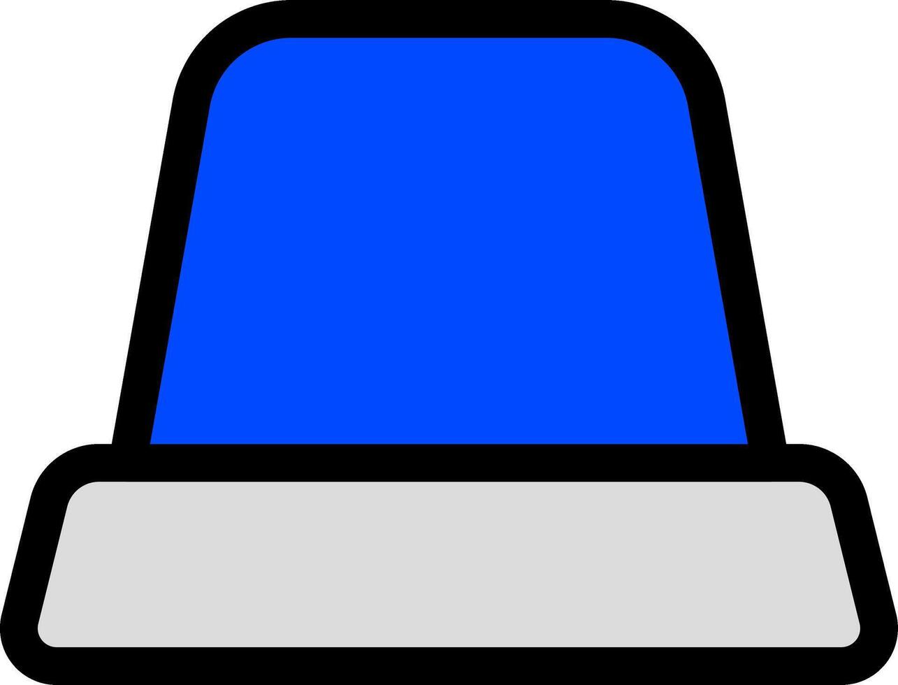 Blue Siren Icon With Clear Black Outline vector