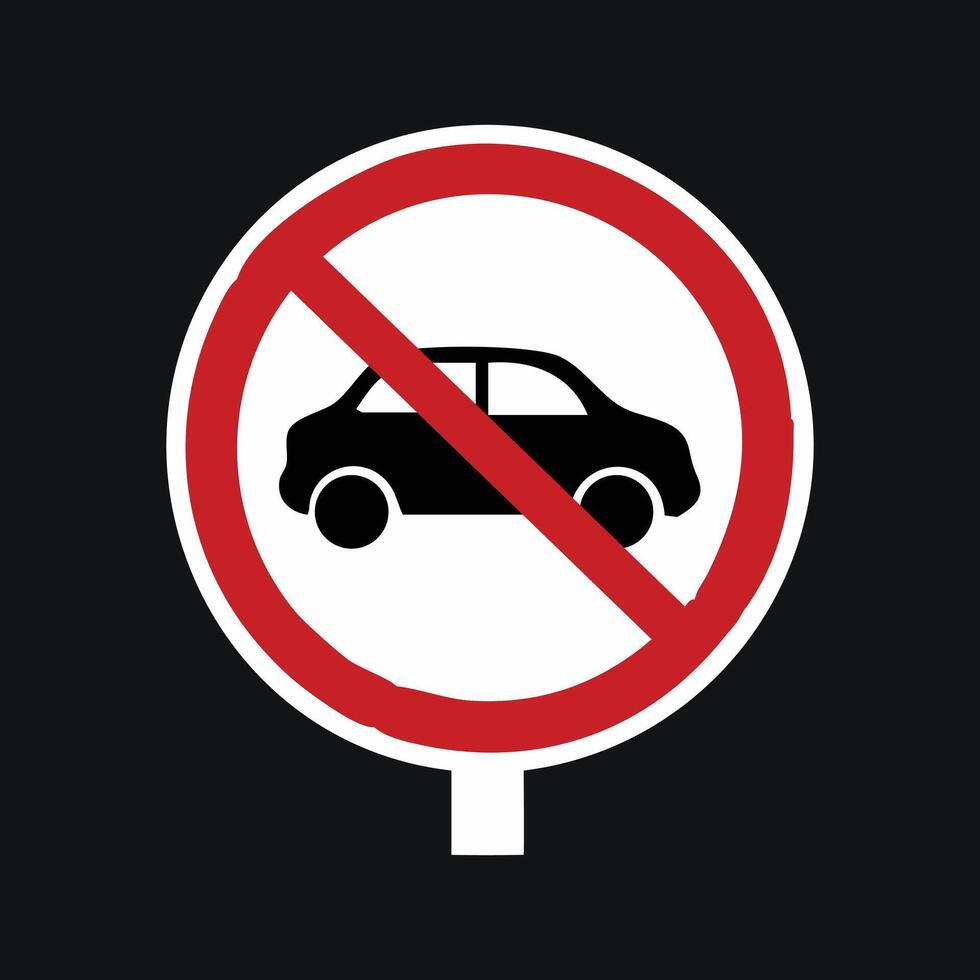 No Car Sign vector