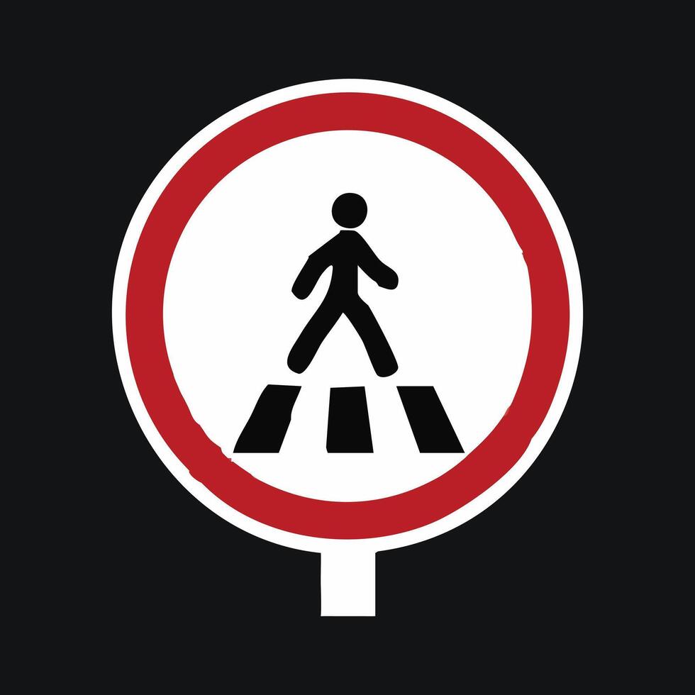 Pedestrian Prohibited on Zebra Crossing vector