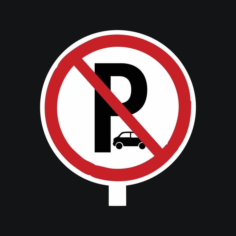 No Parking Sign Icon vector
