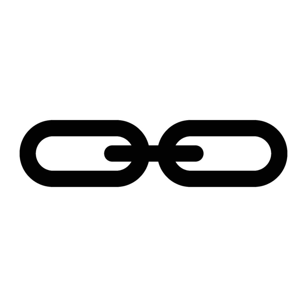 A black and white image of two links vector
