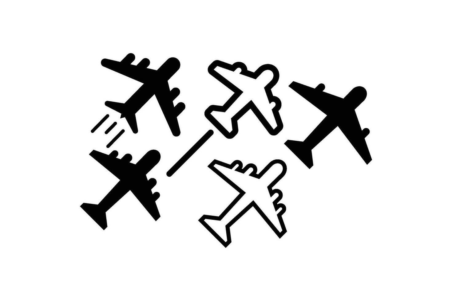 Airplane icon set illustration vector