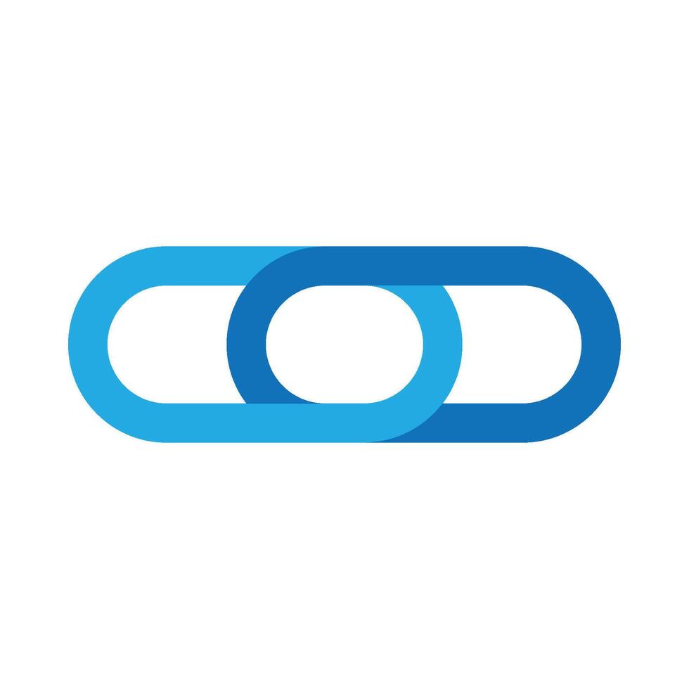 A blue link logo with two links vector
