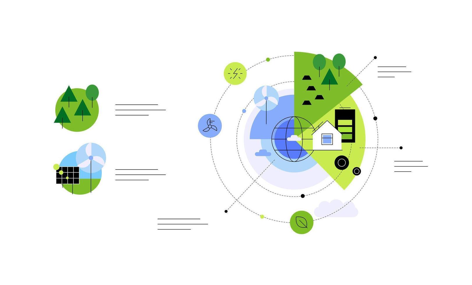 Planet Earth ecosystem. Agriculture and nature. Abstract diagram vector