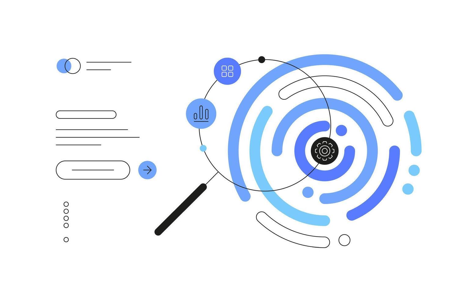 Data science. Statistics and research. Abstract digital diagram. Data visualisation. Web banner vector