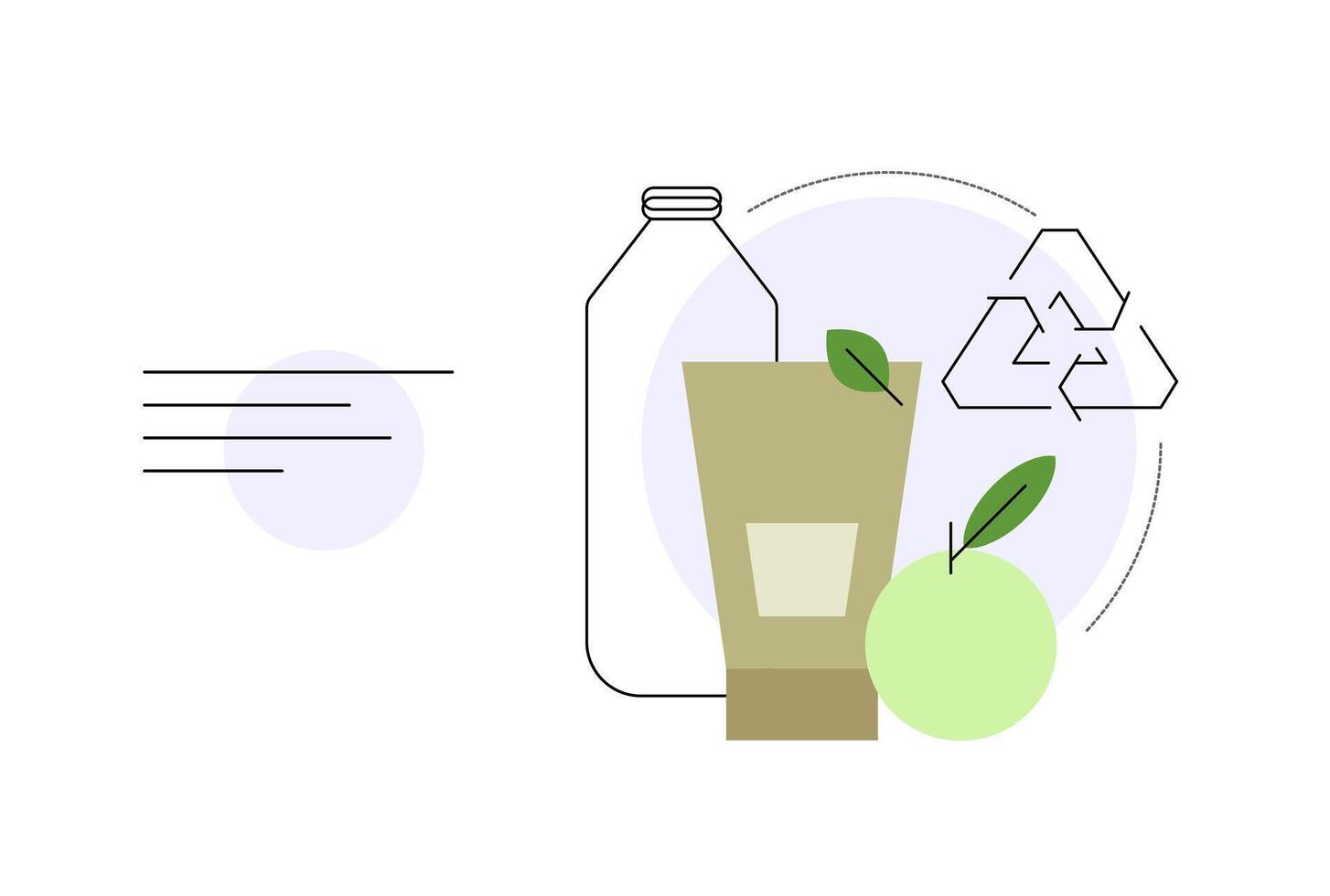 Recyclable packaging and waste separation. Eco friendly lifestyle. Presentation slide vector