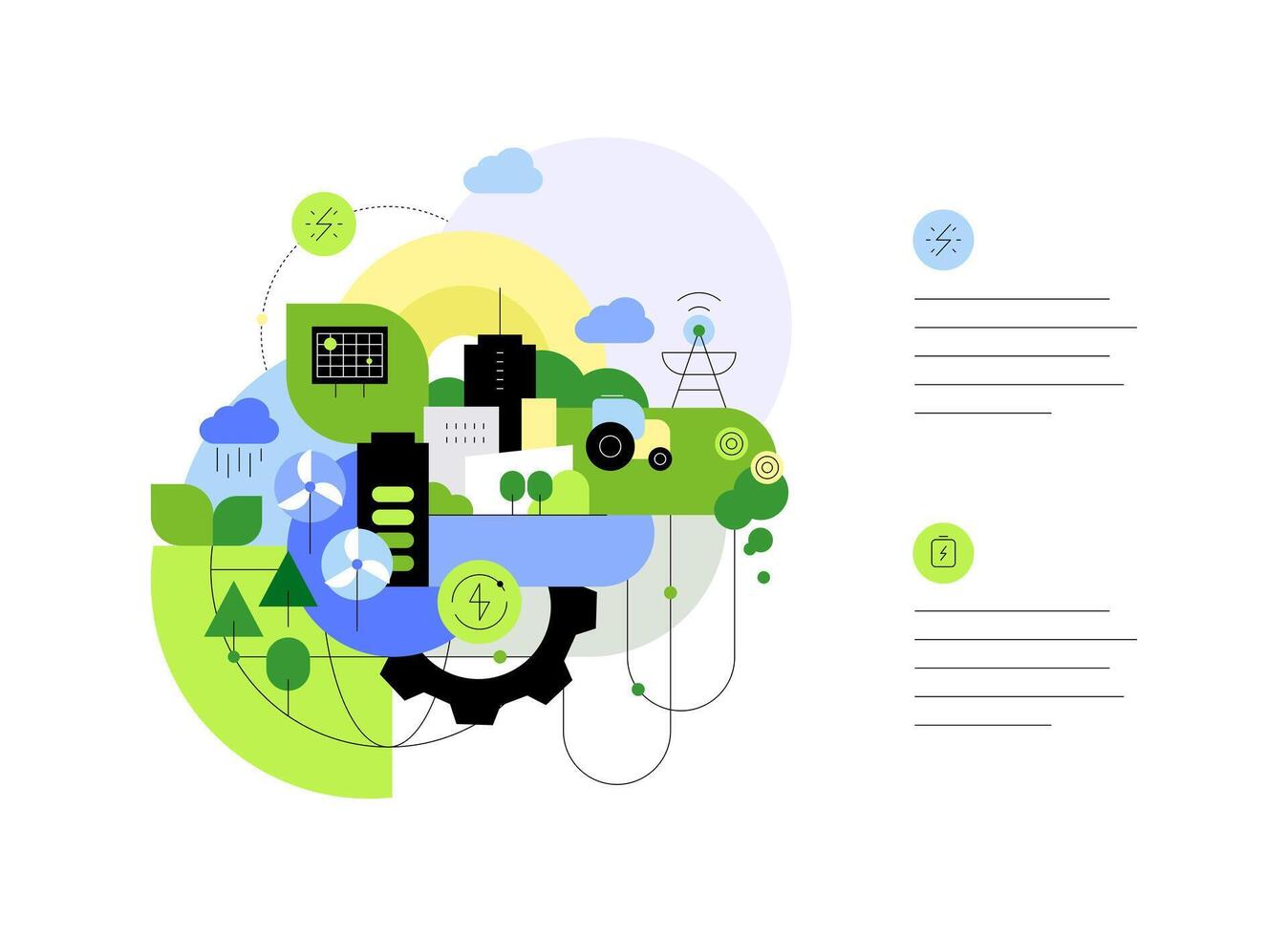 Environment. Innovations and renewable energy sources vector