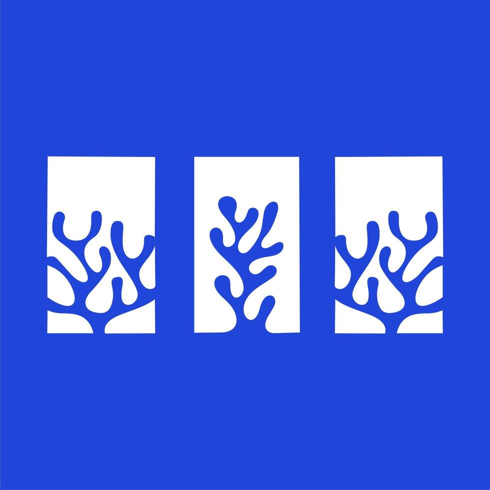 Minimalist Coral Illustration in Modern Geometric Frame. vector