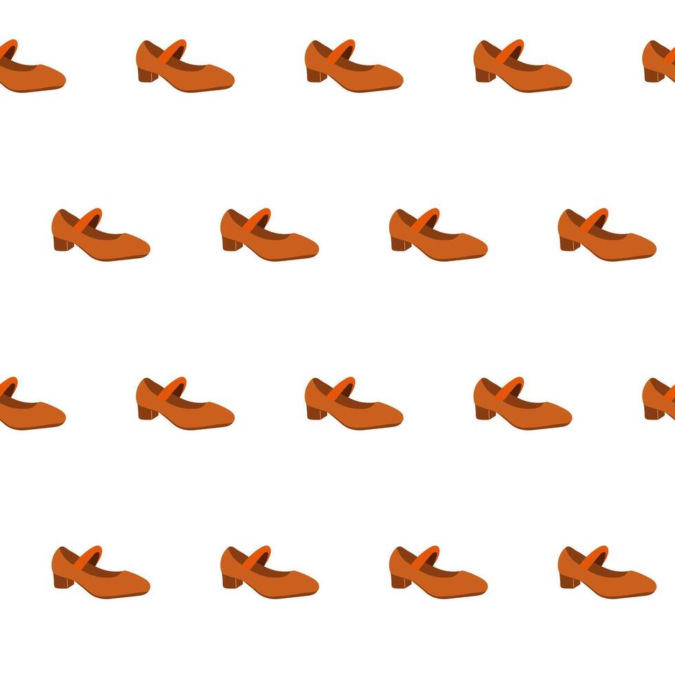 Seamless pattern with one shoe. Brown shoes seamless pattern. Background with shoe. vector