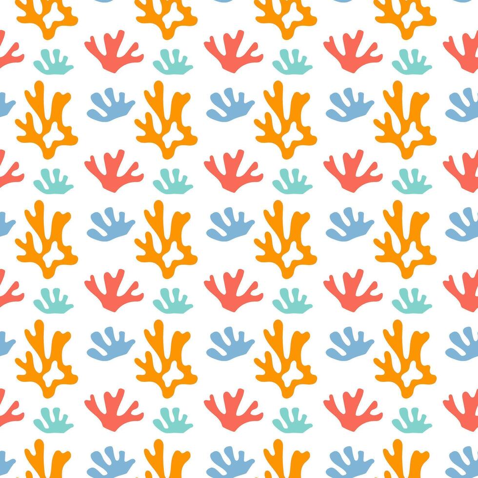 Seamless pattern with corals. Sea life pattern. vector