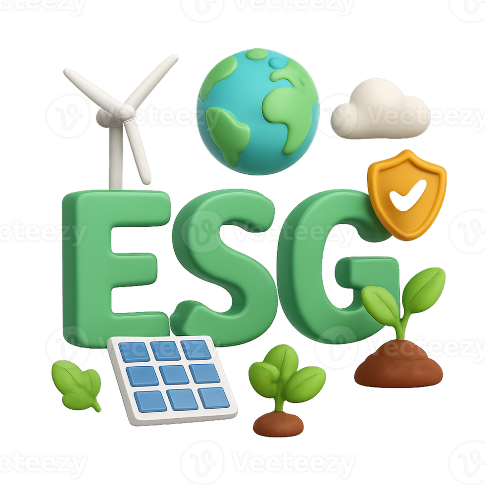 3D Design Elements for Environmental, Social, and Governance Concepts png