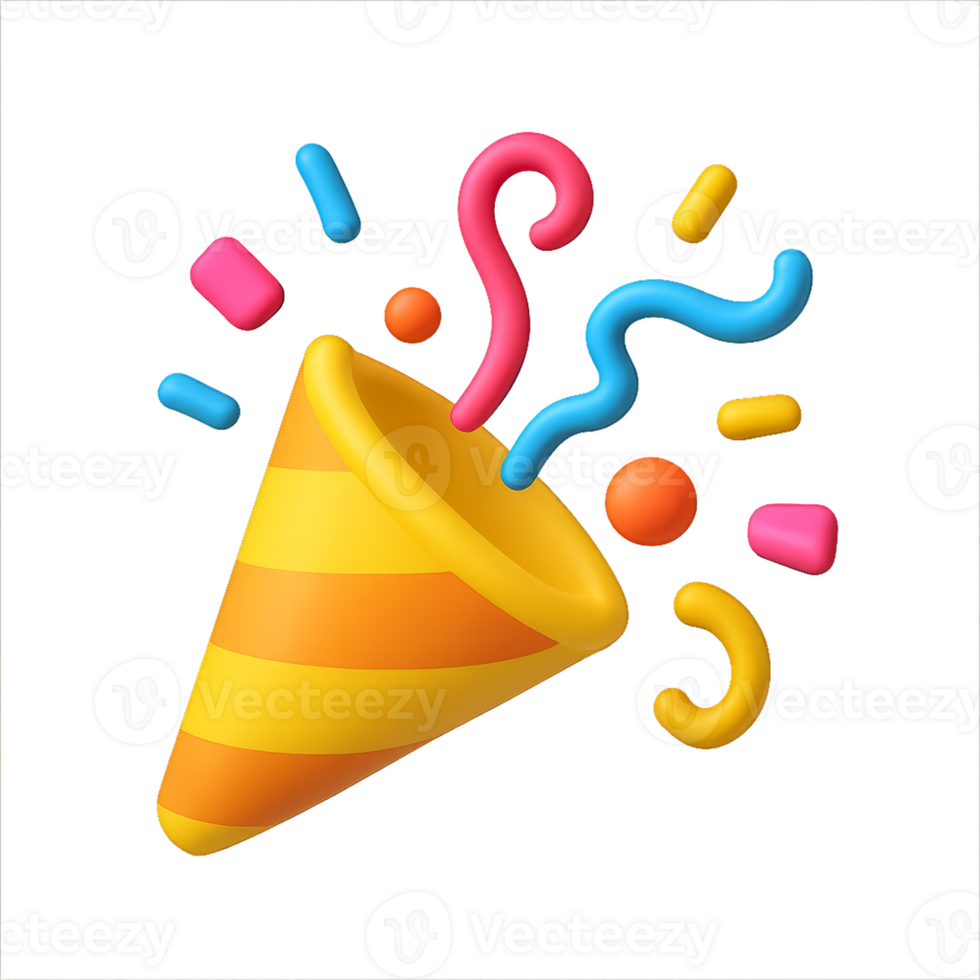 3D Confetti Icon for Celebrations and Festive Occasions png