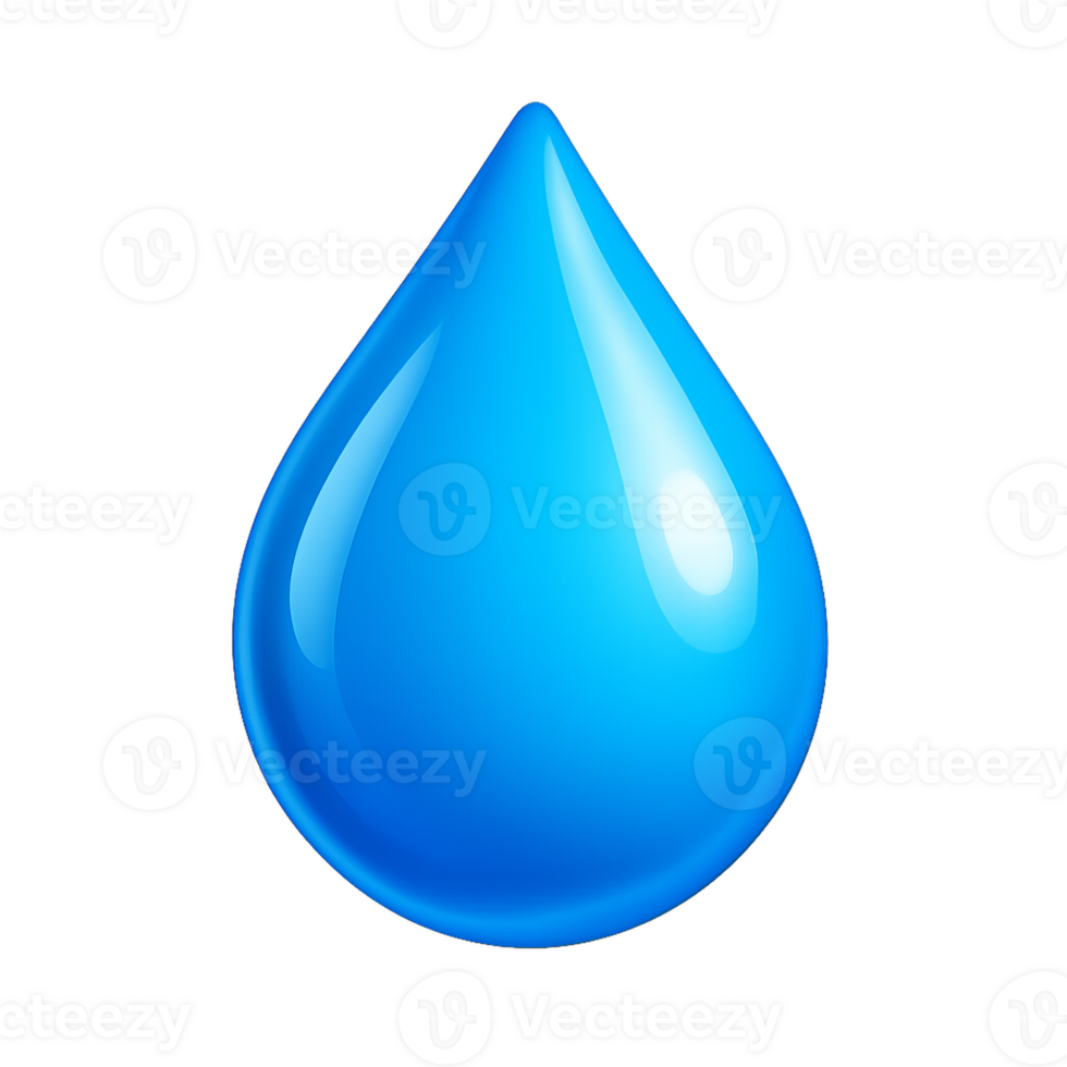 Blue Water Drop Icon in 3D Style for Simple Design Projects png