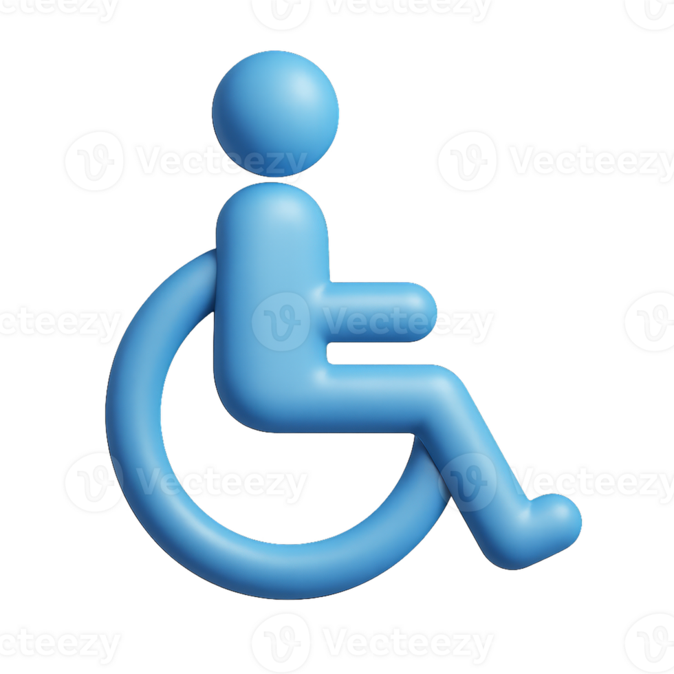 Simple 3D Icon Representing Disability Assistance Symbol Design png