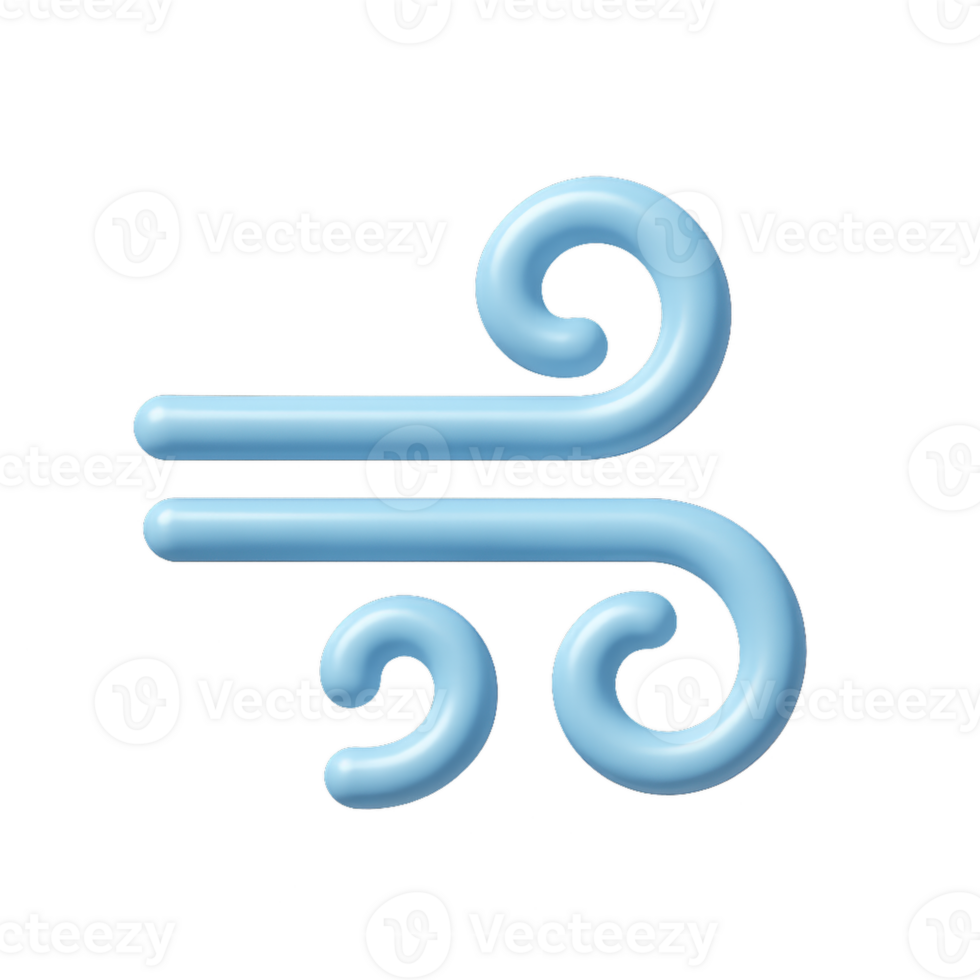 Simple 3D Wind Icon Design for Creative Projects png
