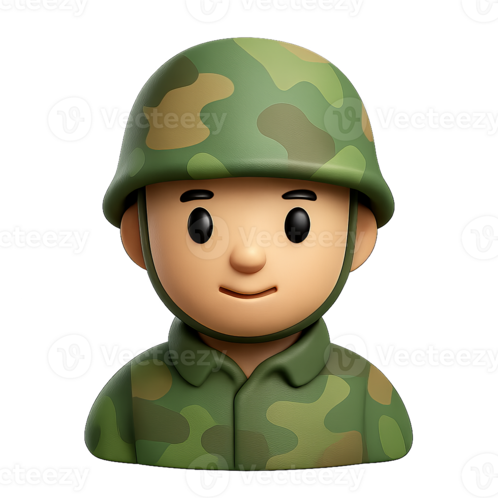 Simple 3D Soldier Icon for Military Themed Projects png