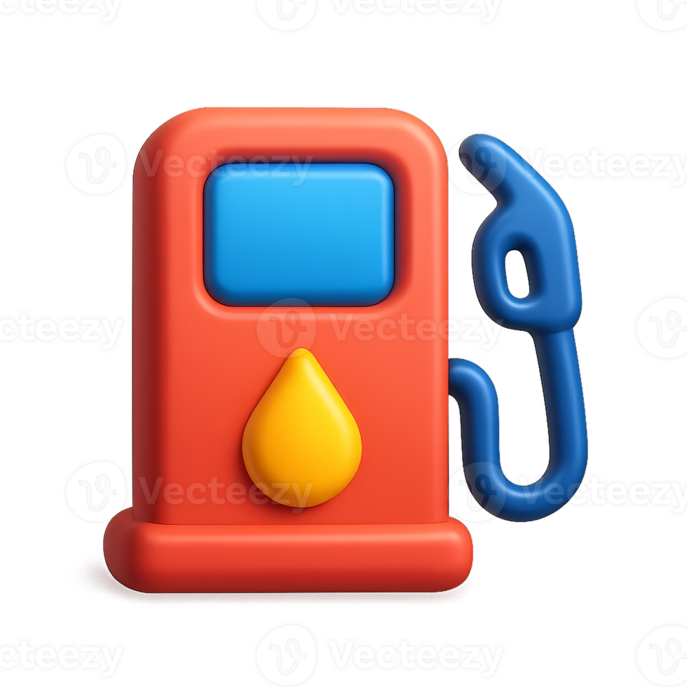 Simple 3D Gas Pump Icon for Digital Projects and Illustrations png
