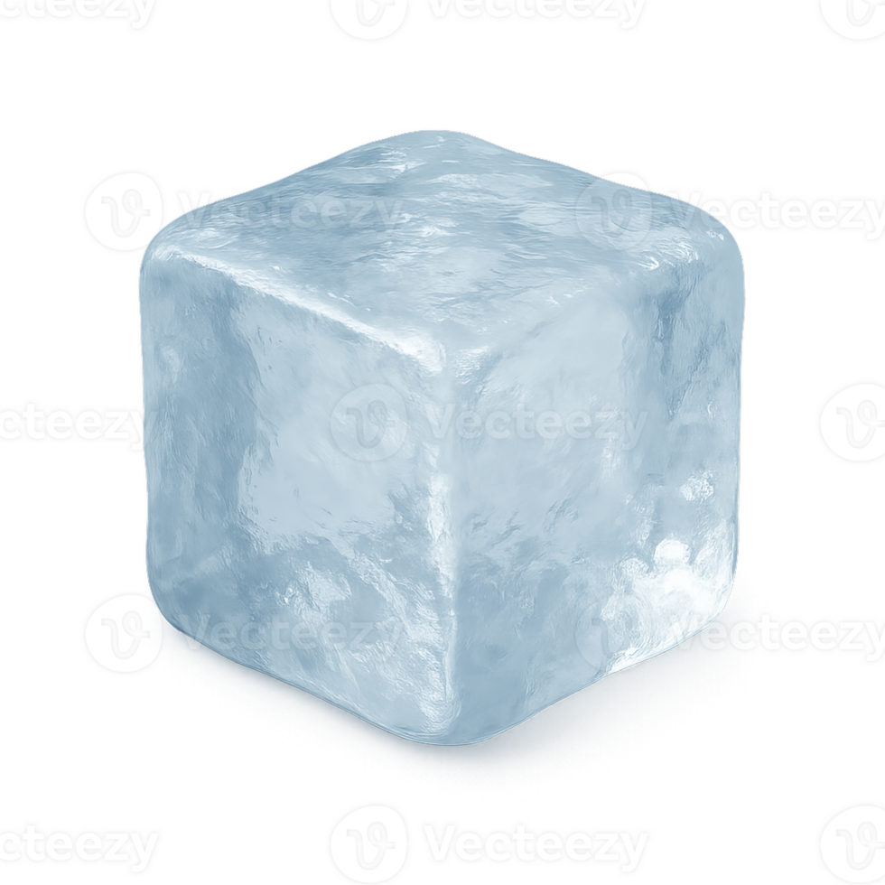 Realistic 3D Ice Cube Rendered for Graphic Design Projects png