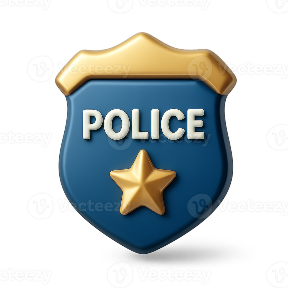 Simple 3D Police Icon Design for Creative Projects and Artwork png