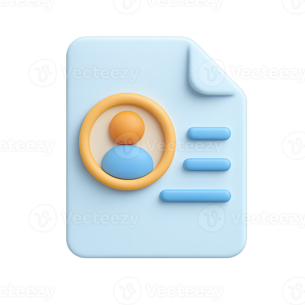 Simple 3D Icon Design for Account Document Representation png