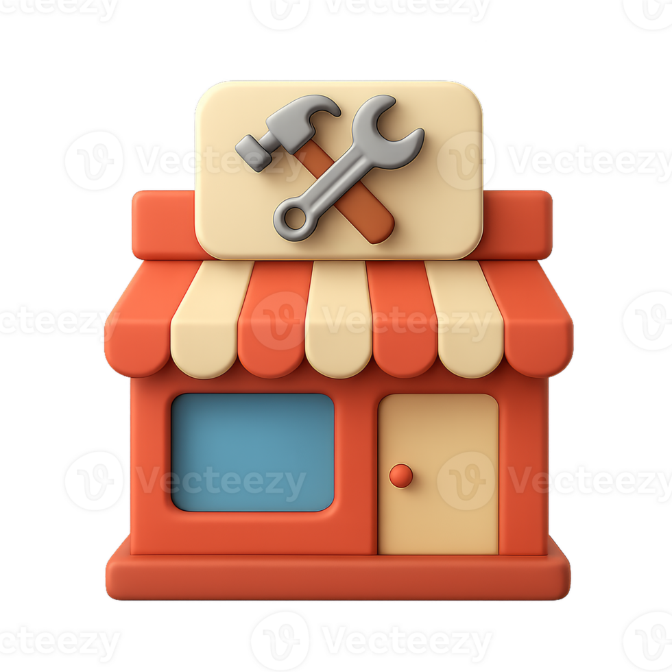 3D Simple Hardware Store Icon for Creative Projects and Designs png