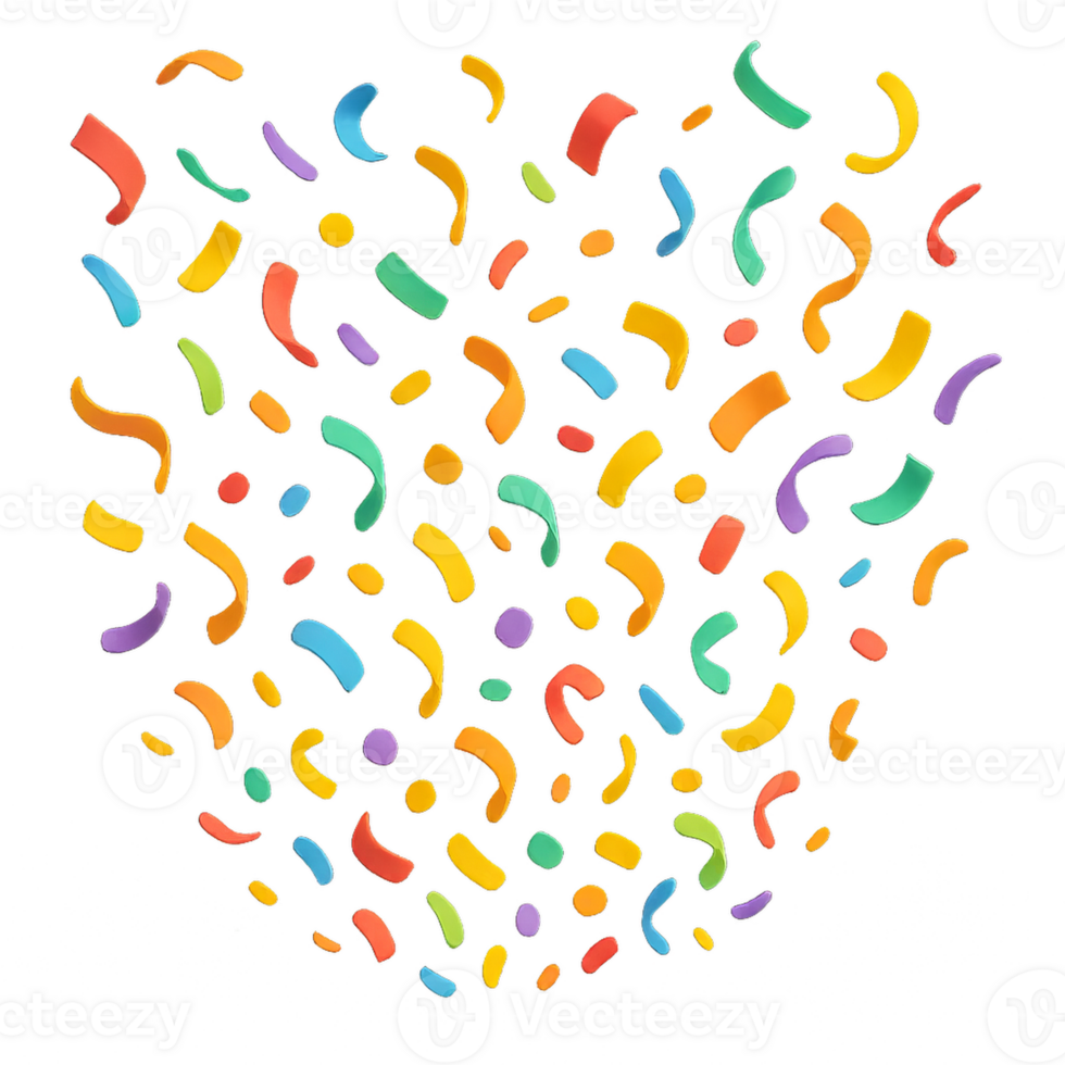 Colorful Confetti Celebration Design with Playful Cascade Elements png
